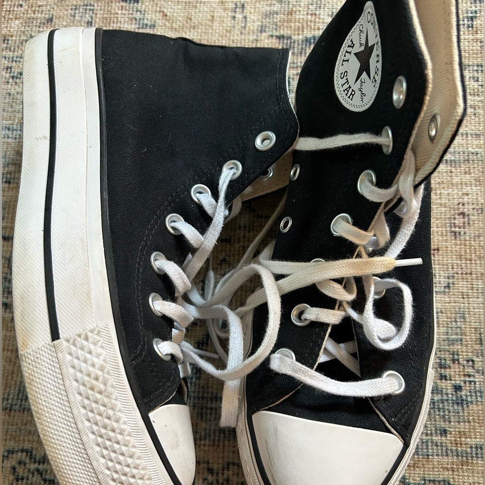 Converse Black High-Top Platform Sneakers